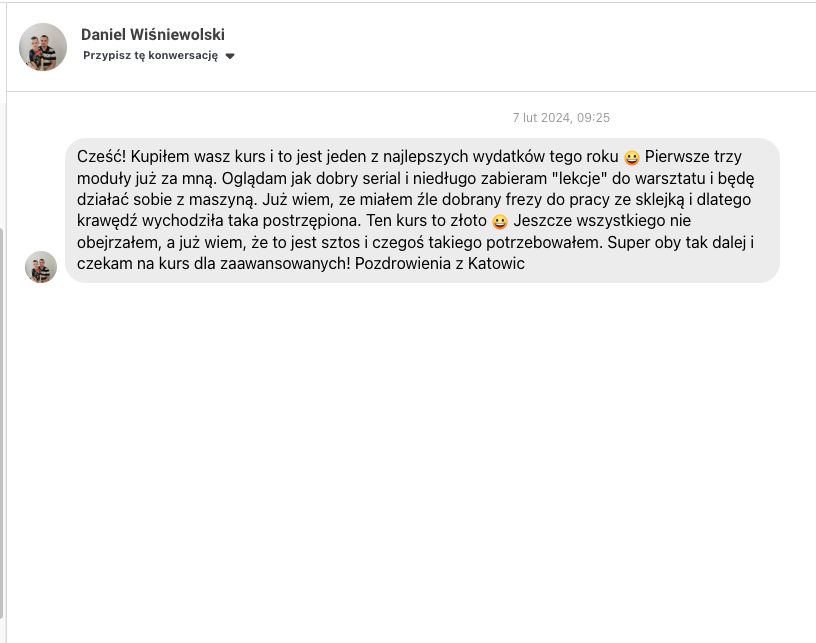 Opinia kursanta o Szkole CNC